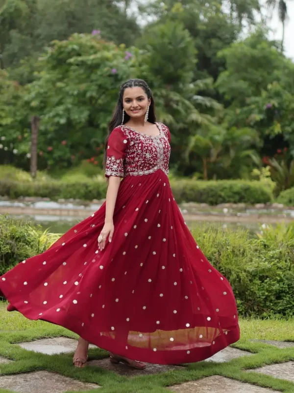 Red festive gown