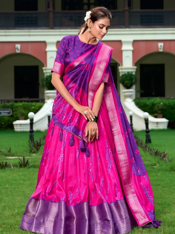 Pink printed lehenga choli