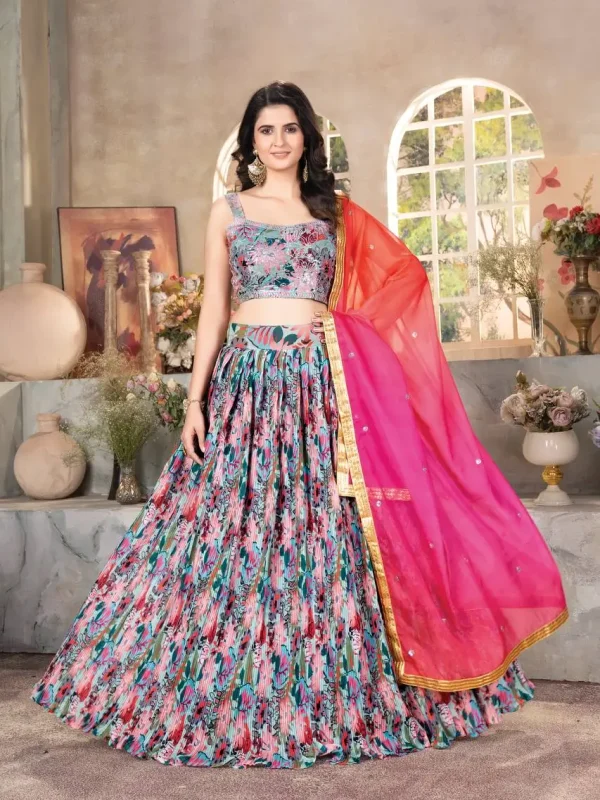 multi tone lehenga choli